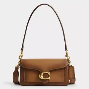 Coach Tabby Shoulder Bag 20 Brass/Honey Brown Burnished Glovetanned Leather NWT
